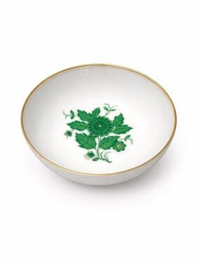 Vintage Antique Green Floral Nut Dish Schonbrunn by Kaiser